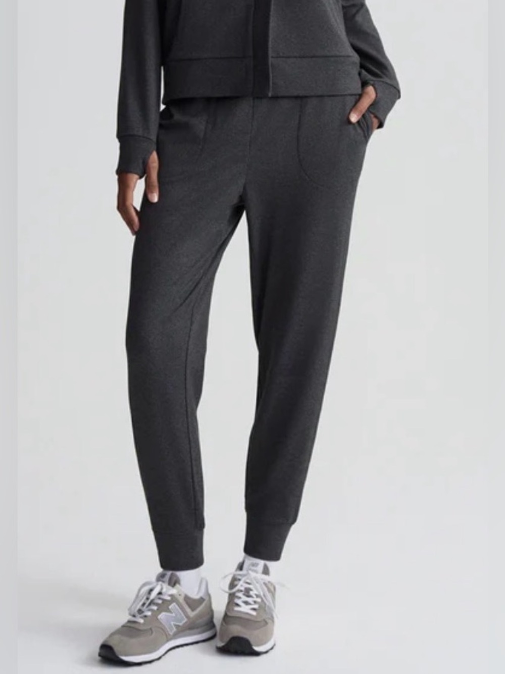 Varley Brushed Rib Slim Cuff Pant 25 Orion Gray Jogger Sweatpants L Quiet Luxury